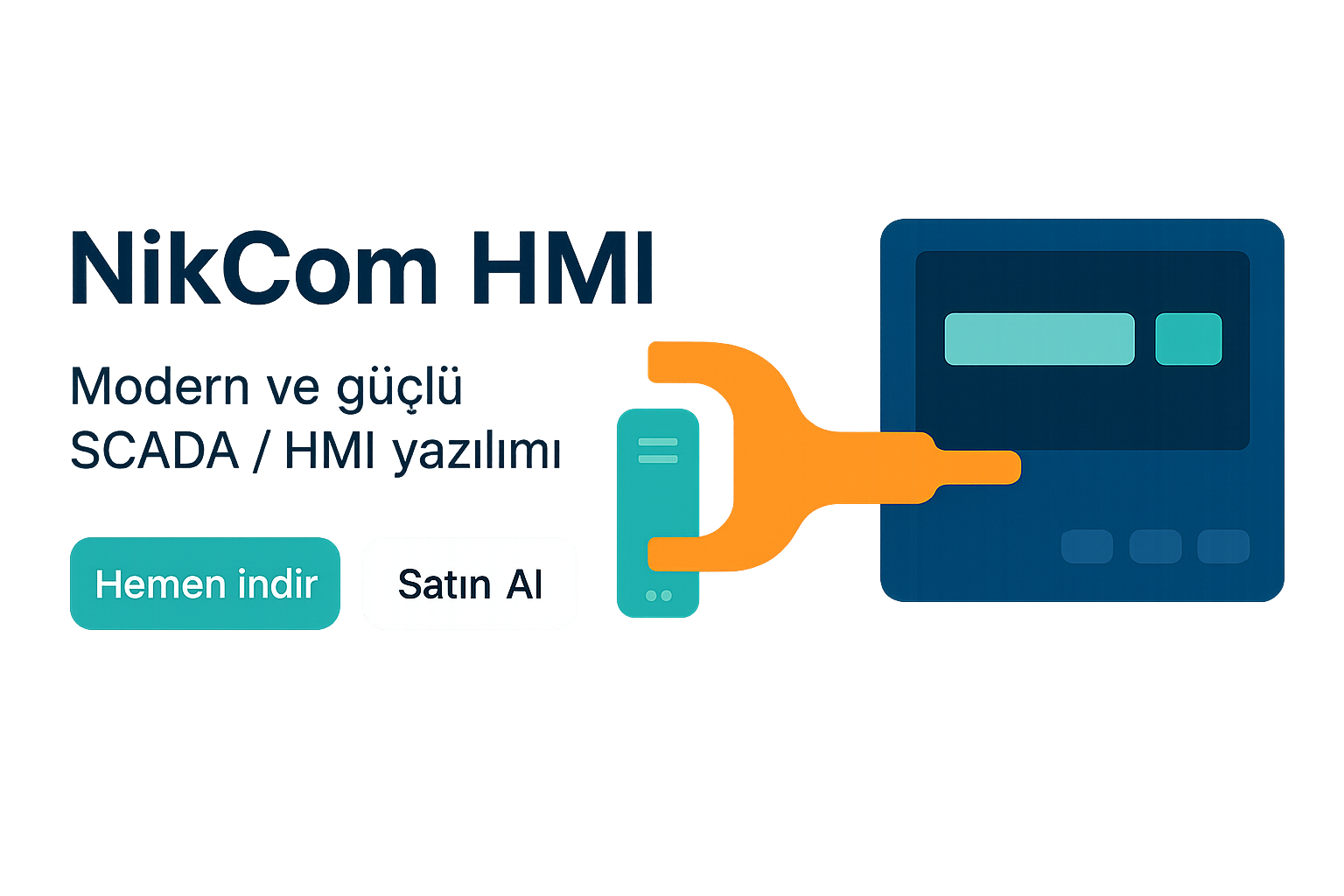 NikCom HMI — PLC bağlantısı ve HMI görseli